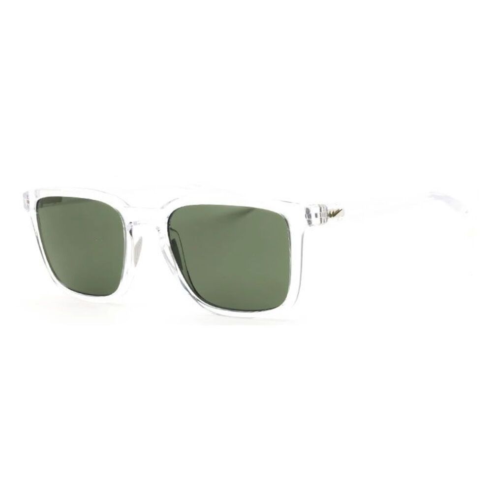 Nike Sunglasses Square Full Rim, Clear Frame and Green Lens